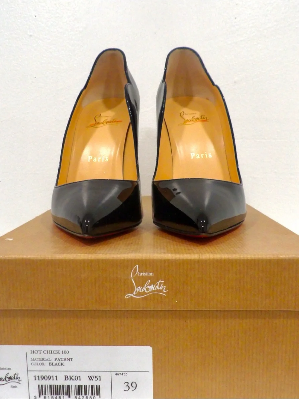 Christian Louboutin hot chick 100 patent leather pumps size 39